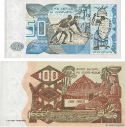 50 et 100 Pesos Lot GUINEA-BISSAU  1975 P.01a et P.02a UNC