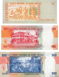 50, 100 et 500 Pesos Lot GUINEA-BISSAU  1975 P.05 au P.07 UNC
