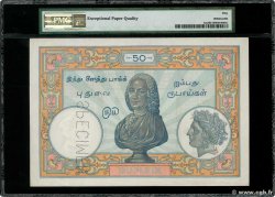 50 Roupies - 50 Rupees Spécimen INDIA FRANCESA  1936 P.07s SPL+