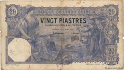 20 Piastres FRENCH INDOCHINA Saïgon 1920 P.041 VG