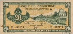 20 Piastres vert INDOCINA FRANCESE  1944 P.070 BB