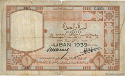 1 Livre LIBANO  1939 P.A13b q.MB