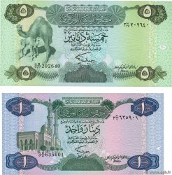 1 et 5 Dinars Lot LIBYEN  1984 P.49 et P.50 fST+