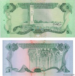1 et 5 Dinars Lot LIBIA  1984 P.49 et P.50 SC+