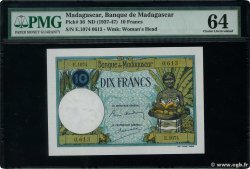 10 Francs MADAGASCAR  1937 P.036 UNC