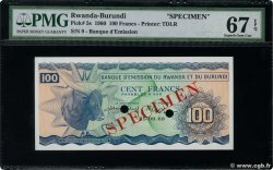 100 Francs Spécimen RWANDA BURUNDI  1960 P.05s UNC