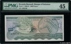 1000 Francs RWANDA BURUNDI  1960 P.07a VZ