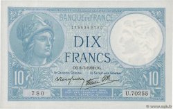 10 Francs MINERVE modifié FRANCIA  1939 F.07.04 FDC