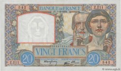 20 Francs TRAVAIL ET SCIENCE FRANKREICH  1939 F.12.01 VZ+
