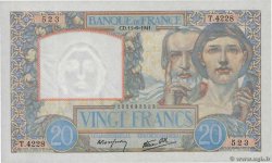 20 Francs TRAVAIL ET SCIENCE FRANCE  1941 F.12.15 UNC