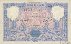 100 Francs BLEU ET ROSE FRANCIA  1906 F.21.20 BB