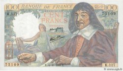 100 Francs DESCARTES FRANCE  1944 F.27.08 SPL