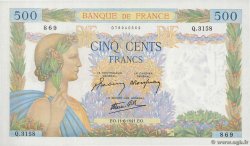500 Francs LA PAIX FRANCE  1941 F.32.18 UNC