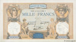 1000 Francs CÉRÈS ET MERCURE type modifié FRANKREICH  1938 F.38.11 fST