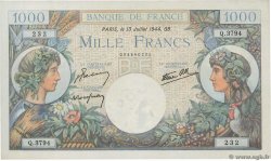 1000 Francs COMMERCE ET INDUSTRIE FRANCIA  1944 F.39.11 FDC