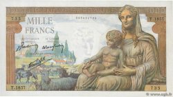1000 Francs DÉESSE DÉMÉTER FRANCIA  1942 F.40.10 FDC
