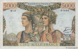5000 Francs TERRE ET MER FRANCE  1951 F.48.05 SUP