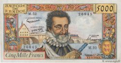 5000 Francs HENRI IV FRANCE  1958 F.49.06 pr.TTB