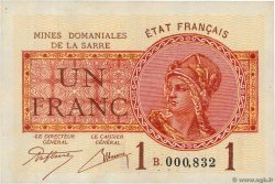 1 Franc MINES DOMANIALES DE LA SARRE FRANCIA  1919 VF.51.02 SC