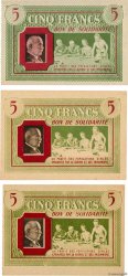 5 Francs BON DE SOLIDARITÉ Lot FRANCE Regionalismus und verschiedenen  1941 KL.05vars fST+