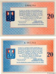 20 Francs BON DE SOLIDARITÉ Lot FRANCE regionalism and various  1941 KL.08vars UNC-