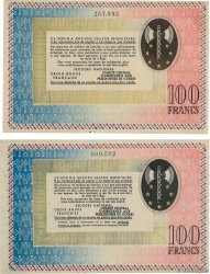 100 Francs BON DE SOLIDARITÉ Lot FRANCE regionalismo y varios  1941 KL.10vars SC+