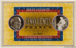 500 Francs BON DE SOLIDARITÉ FRANCE Regionalismus und verschiedenen  1941 KL.11 VZ+