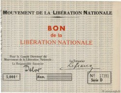 5000 Francs FRANCE regionalism and various  1944 - AU