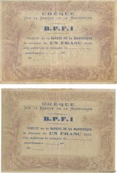 1 Franc Non émis MARTINIQUE  1870 P.05A F - VF