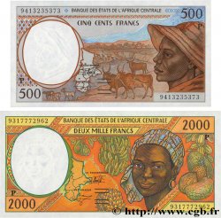 500 et 2000 Francs Lot ESTADOS DE ÁFRICA CENTRAL
  1993 P.601Pb et P.603Pd FDC