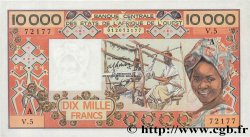 10000 Francs STATI AMERICANI AFRICANI  1977 P.109Ad AU