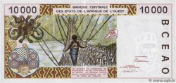 10000 Francs Petit numéro WEST AFRIKANISCHE STAATEN  1992 P.114Aa ST