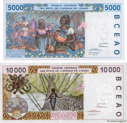 5000 et 10000 Francs Lot STATI AMERICANI AFRICANI  1992 P.713Ka et P.714Ka FDC