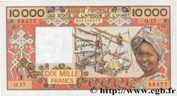 10000 Francs STATI AMERICANI AFRICANI  1977 P.809Te q.AU