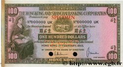 100 Dollars Essai HONG KONG  1965 P.183cts SPL