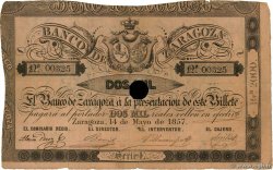 2000 Reales De Vellon Annulé ESPAGNE Zaragoza 1857 PS.455 B