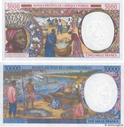 50000 et 10000 Francs Lot CENTRAL AFRICAN STATES  2000 P.204Ef et P.205Ef UNC