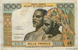 1000 Francs STATI AMERICANI AFRICANI  1967 P.503Eg MB