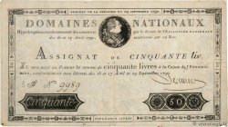 50 Livres FRANCE  1790 Ass.04x VF