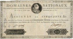 50 Livres FRANKREICH  1791 Ass.13a fVZ