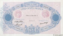 500 Francs BLEU ET ROSE FRANCE  1937 F.30.38 pr.SUP