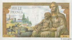1000 Francs DÉESSE DÉMÉTER FRANCIA  1942 F.40.05 FDC