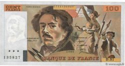 100 Francs DELACROIX modifié Fauté FRANKREICH  1980 F.69.04a VZ+