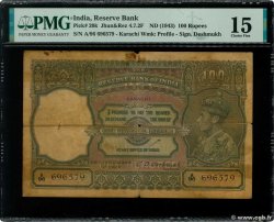 100 Rupees INDIEN
 Karachi 1943 P.020k S