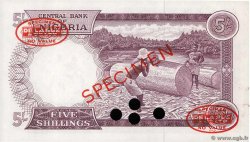 5 Shillings Spécimen NIGERIA  1967 P.06s pr.NEUF