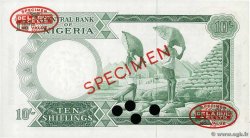 10 Shillings Spécimen NIGERIA  1967 P.07s UNC-