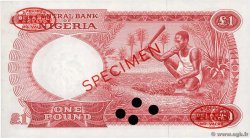 1 Pound Spécimen NIGERIA  1967 P.08s q.FDC