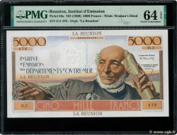 5000 Francs Schoelcher ISLA DE LA REUNIóN  1960 P.50a SC+