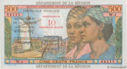 10 NF sur 500 Francs Pointe à Pitre ISLA DE LA REUNIóN  1967 P.54b SC+