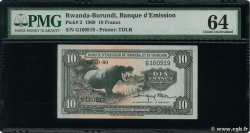 10 Francs RWANDA BURUNDI  1960 P.02 SC+